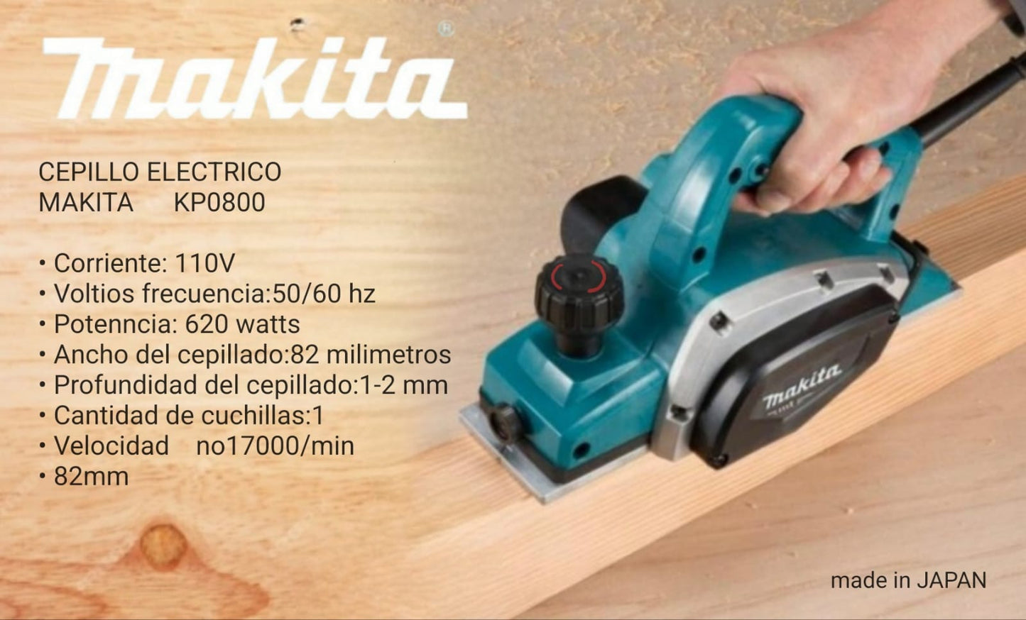 Cepillo Eléctrico para Madera Makita KP0800 - Entrega Gratis y Pago Contra Entrega