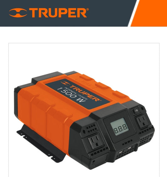 Inversor de Corriente Truper 1500W | Truper | Potencia en Movimiento