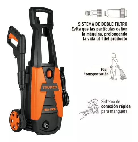 Hidrolavadora Eléctrica Truper 1800 PSI – Eficiencia y Mayor Presión