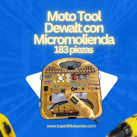 Moto Tool Dewalt con Micromolienda | Precisión y Potencia en 183 Piezas