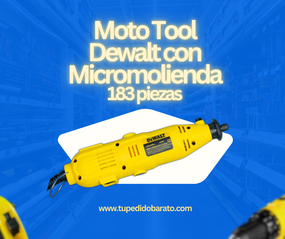 Moto Tool Dewalt con Micromolienda | Precisión y Potencia en 183 Piezas