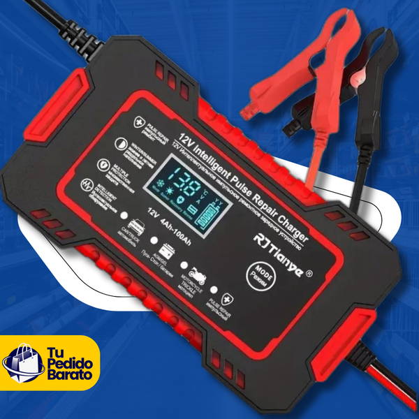 Cargador de Batería Portátil con Pantalla LCD – Arrancador de Emergencia para Carro y Moto