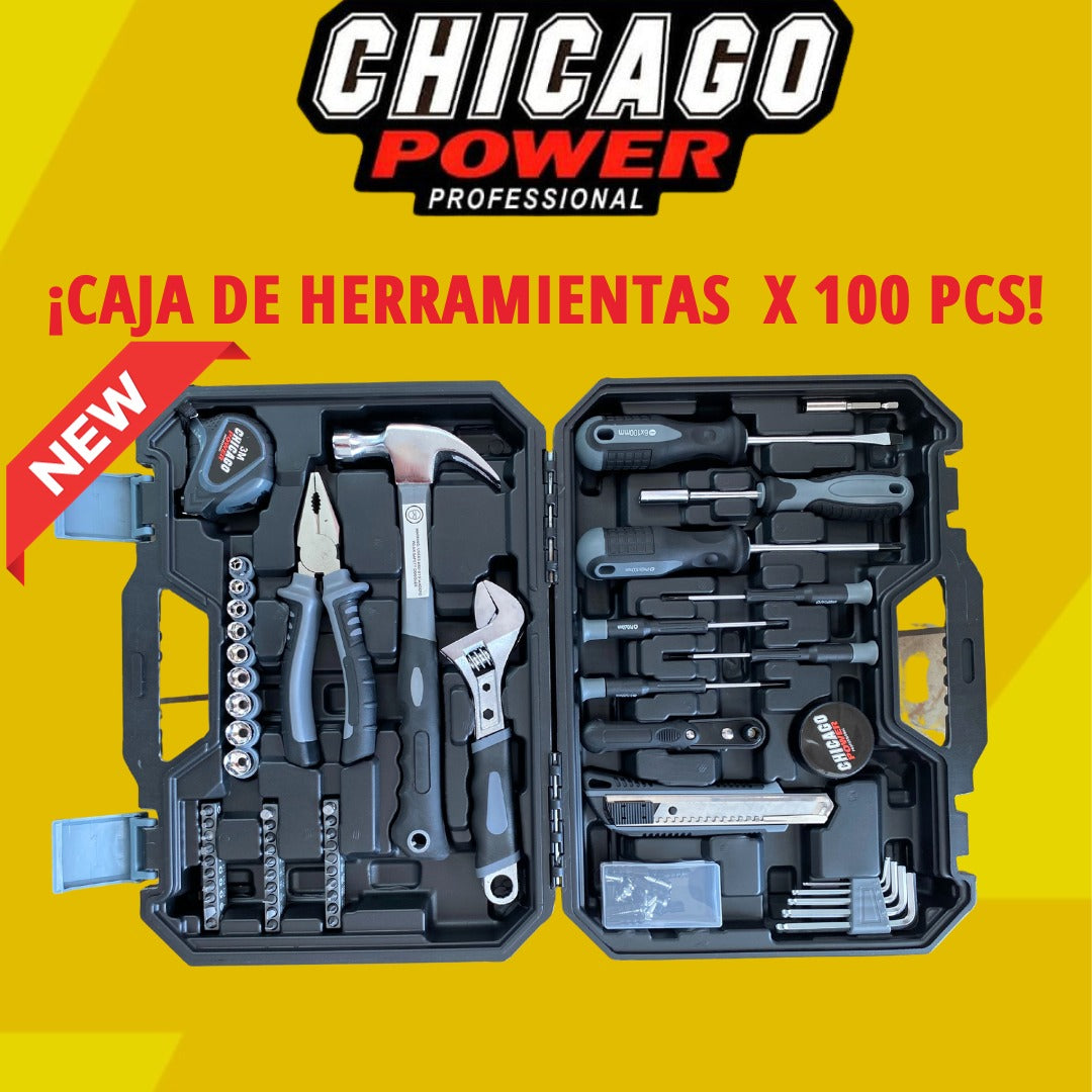 Juego de Herramientas de 100 Piezas – Versatilidad y Calidad | Chicago Power